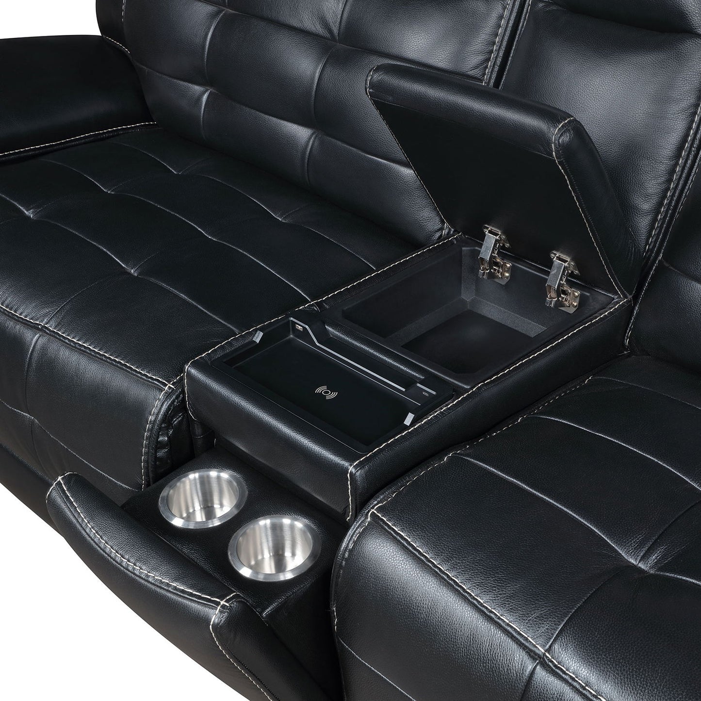 Hayden - Dual Power Reclining Sectional Sofa - Black