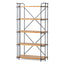 Yorktown - Industrial 5 Shelf Bookcase With Metal Pipework And Solid Fir - Natural