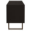 Manaya - 2 Door Stand With Open Shelving And Hidden Storage - Charcoal Black