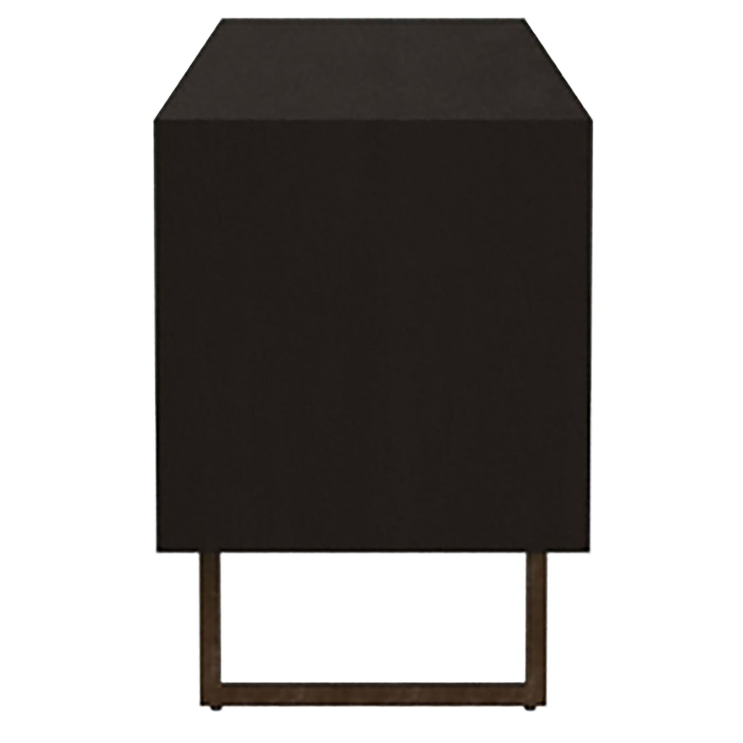 Manaya - 2 Door Stand With Open Shelving And Hidden Storage - Charcoal Black