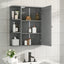 Bathroom Wall Storage Cabinet With Mirror And Adjustable Shelf, 6 Open Shelves