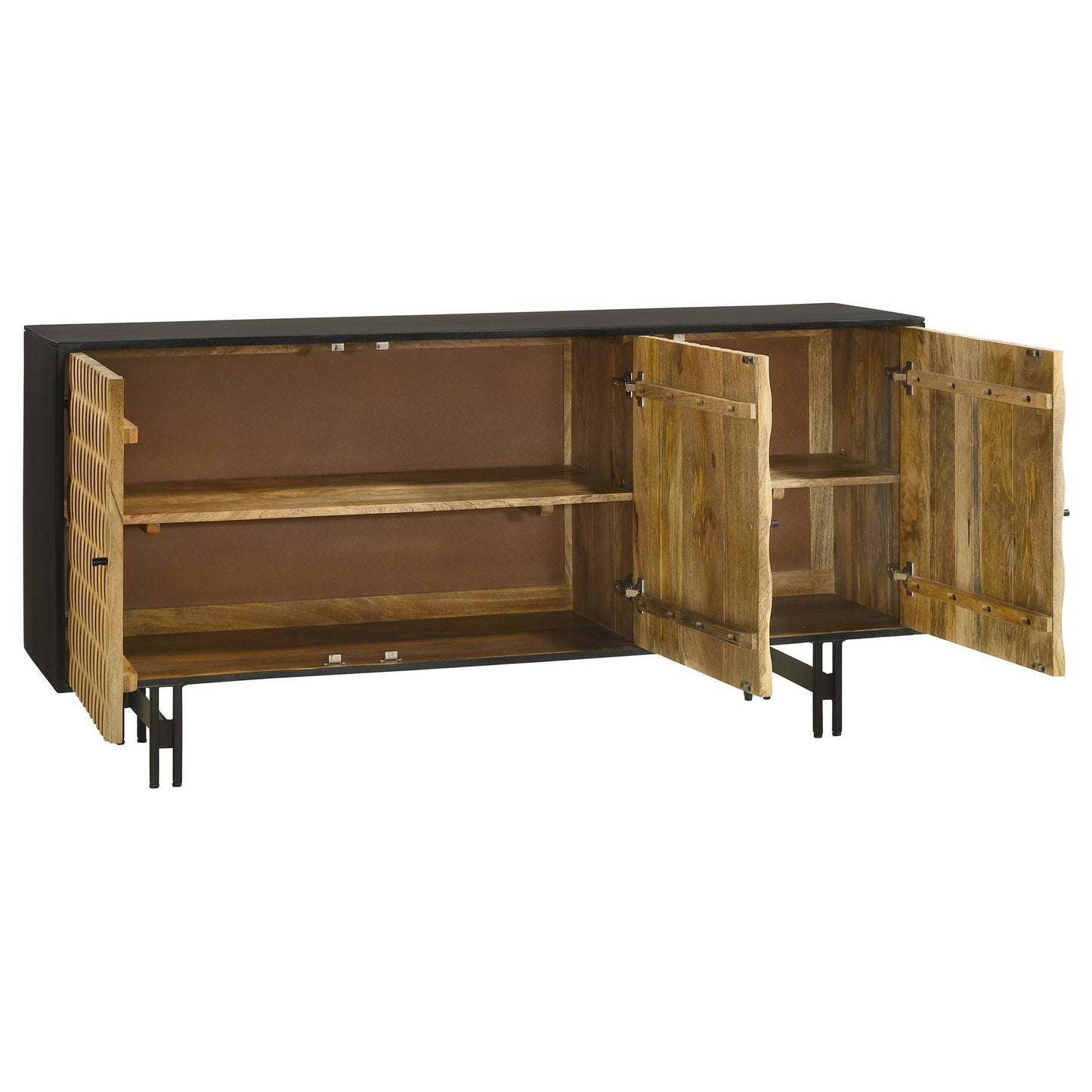 Madrid - 3 Door Accent Cabinet Doors - Natural / Black