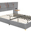 Upholstered Platform Bed, 2 Outlets And USB Charging Ports On Both Sides, 2 Bedside Pillows, Storage Shelves