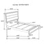 Twin Panel Bed With Tapered Legs - Gray