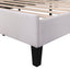 Upholstered Platform Bed With Flower Pattern Headboard