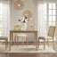 Dining Chair With Synthetic Cane Back And Upholstered Seat (Set of 2) - Natural