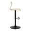 Folia - Mid Century Modern Adjustable Barstool With Swivel With Rounded T Footrest (Set of 2)
