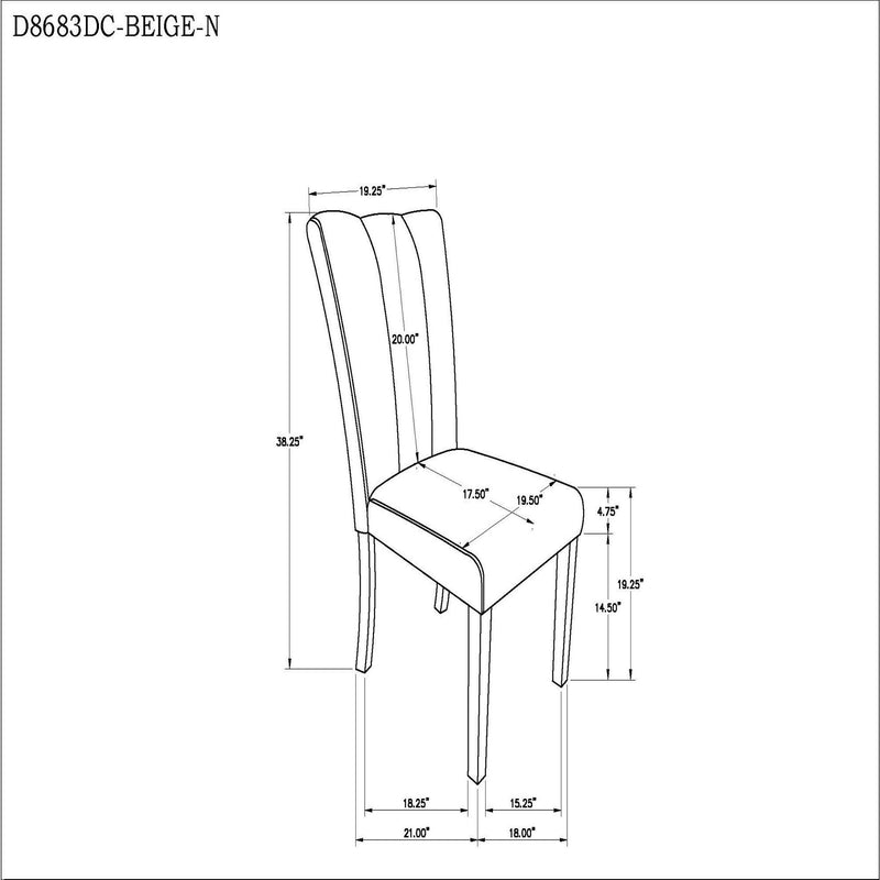 Stone - Silla de comedor (Juego de 2) - Beige