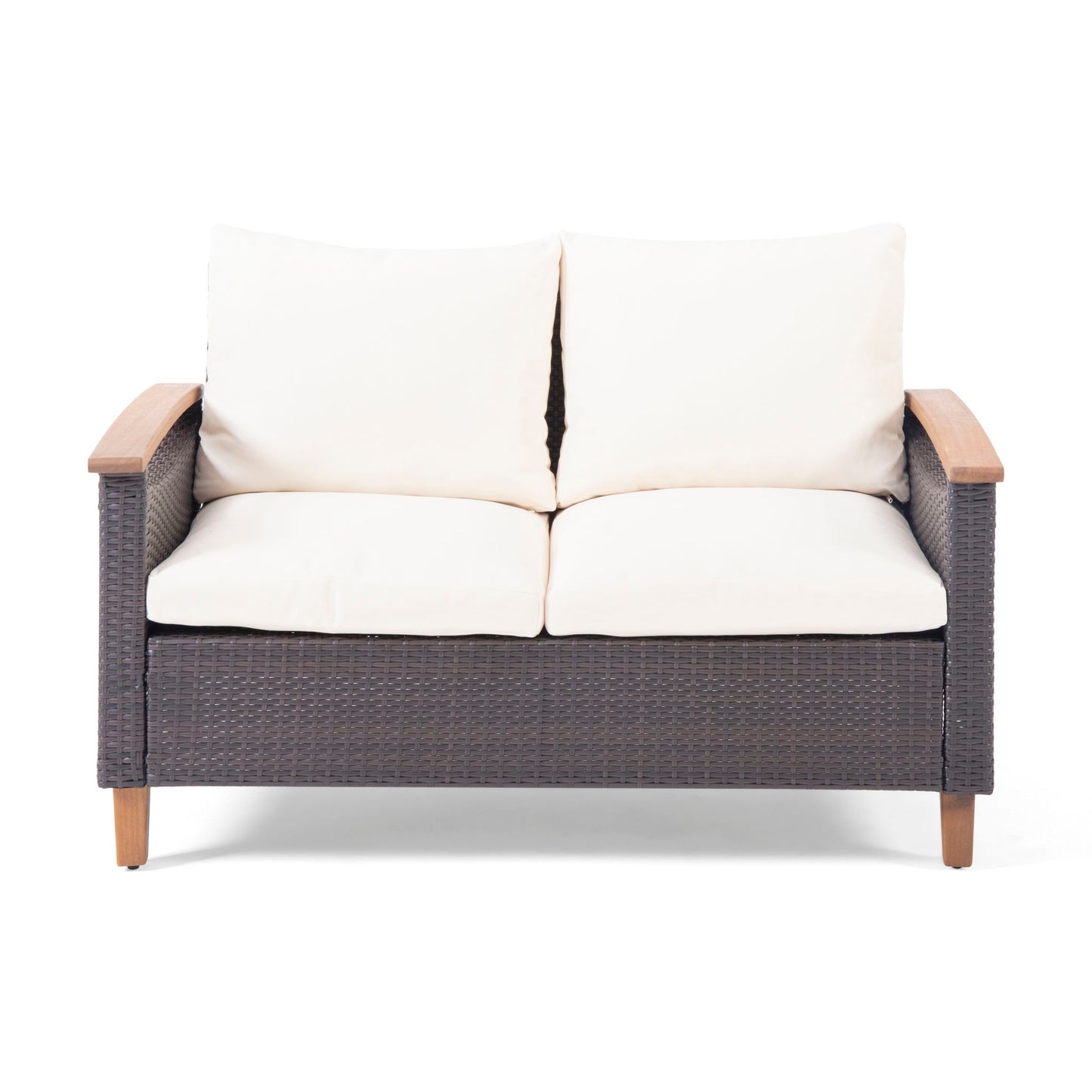 Isla - Transitional Chat Set With Water Resistant Cushions - Teak