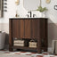 Modern Bathroom Vanity With Rectangle Ceramic Sink, Soft Closing Doors