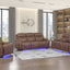 Carrow - Glider Recliner With Power Headrest & Footrest, Stereo, Massage - Brown