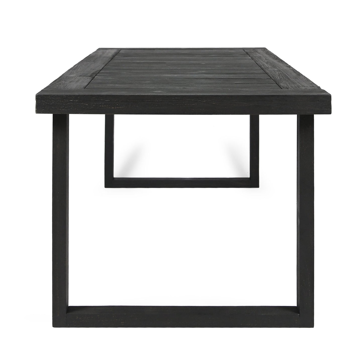 Outdoor 6 Seater Dining Set With Bench - Dark Gray / Light Gray