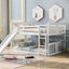 Full Over Full Bunk Bed With Ladder With Slide - White