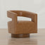 Swivel Accent Chair With Geometric Backrest