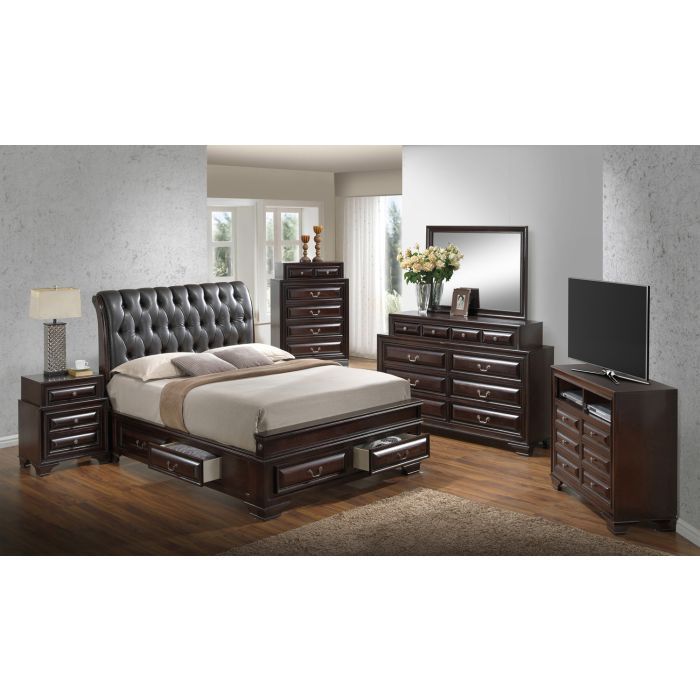 LaVita - Cama con almacenaje elegante de transición