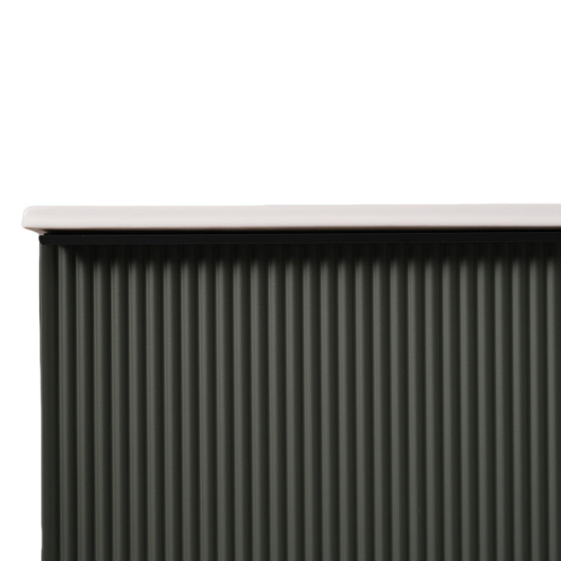 Fluted Bathroom Vanity With Ceramic Sink, Soft Close Slides