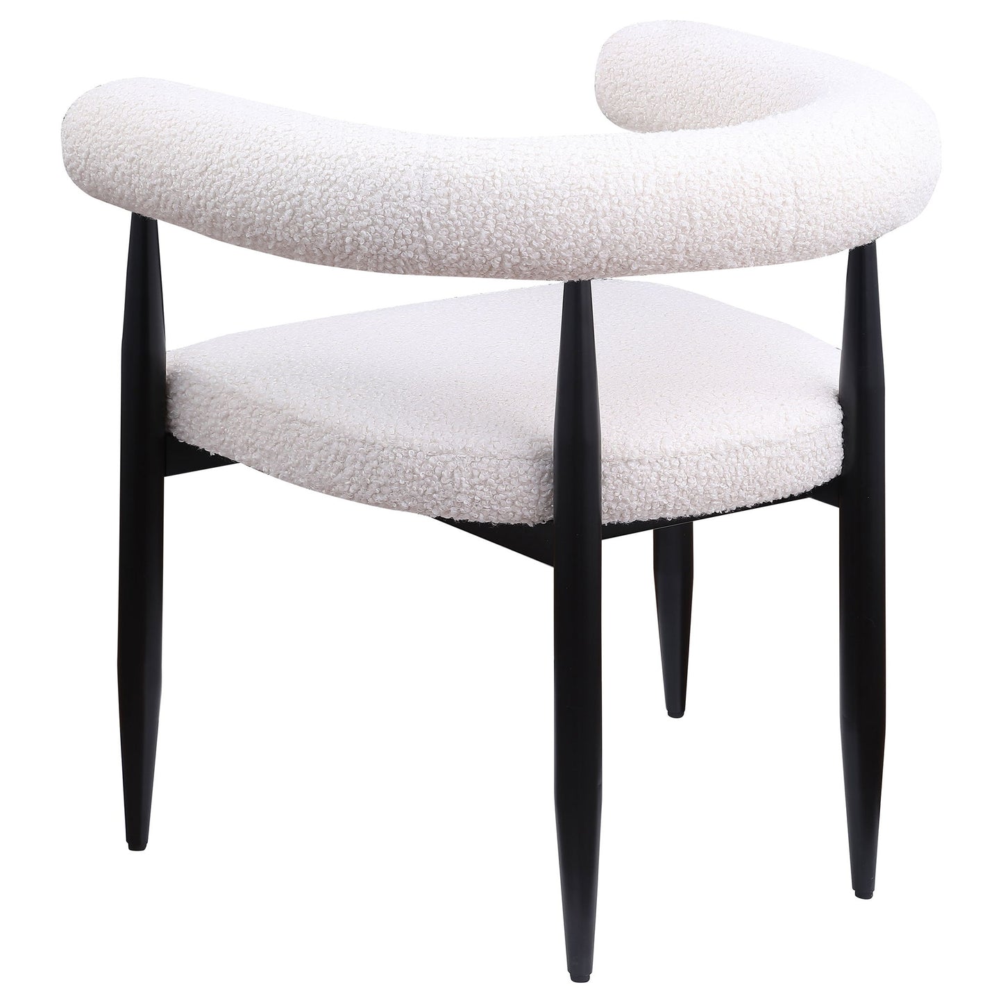 Notting - Upholstered Dining Arm Chair (Set of 2) In And Open C Shaped Backrest - Cream
