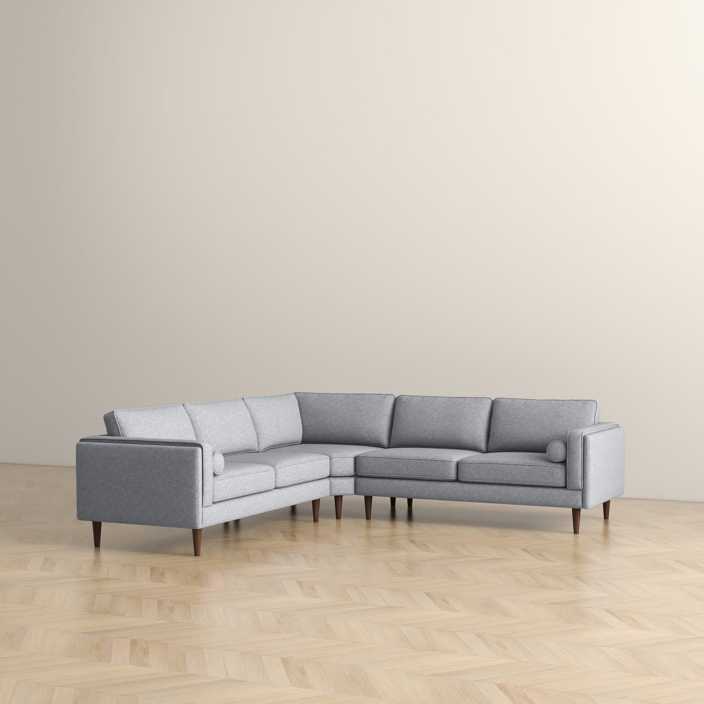Amber - Corner Sectional Sofa - Light Gray