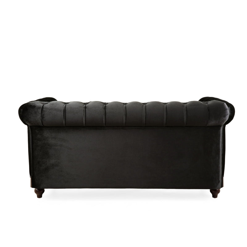 Chesterfield Loveseat Sofa, 2 Person Rolled Arm Upholstered Couch