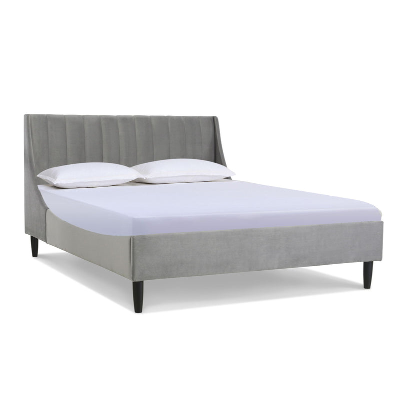 Aspen - Juego de cama de plataforma moderno con cabecero capitoné vertical