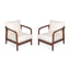 Outdoor Lounge Chair With Woven Backrest, Solid Wood Frame, Comfortable Cushions