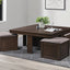 Paxton - 5 Piece Living Room Set (Storage Coffee Table With 4 Tuck-In Ottomans) - Dark Brown