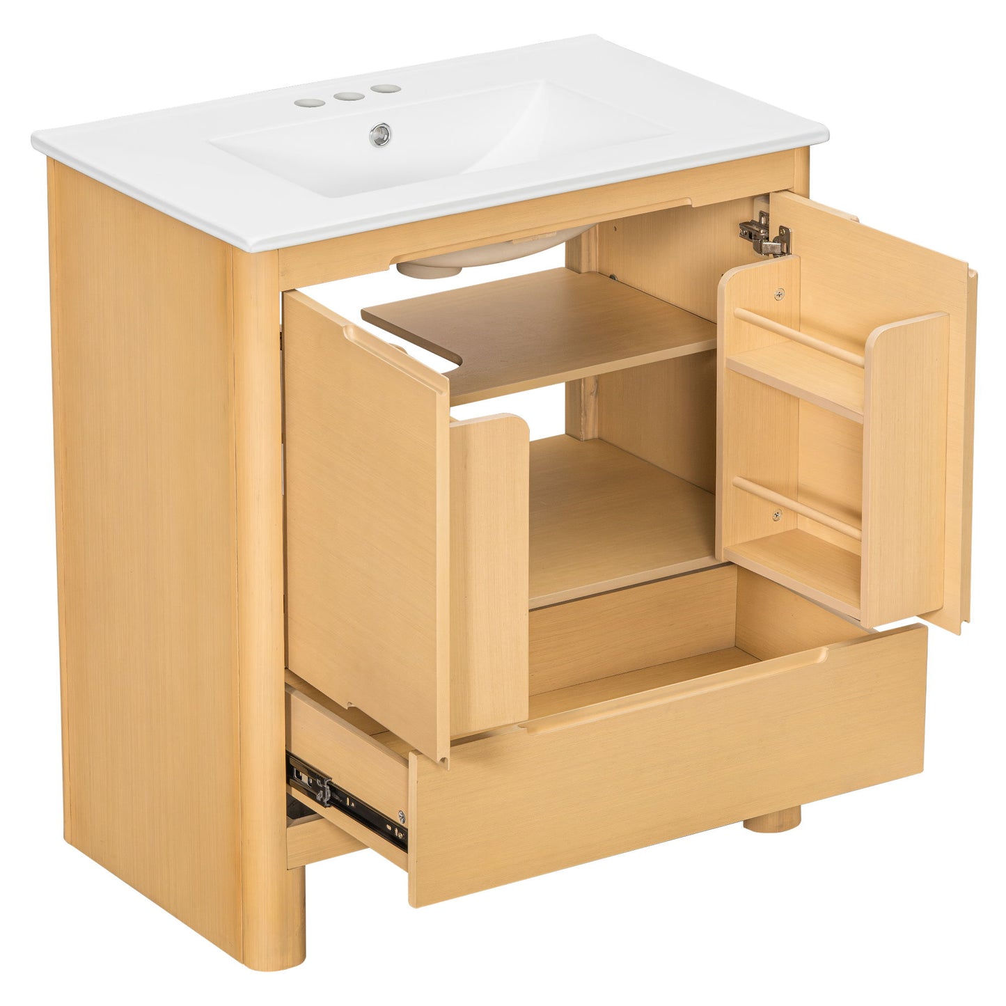 Softened Modern Bathroom Vanity With Sink