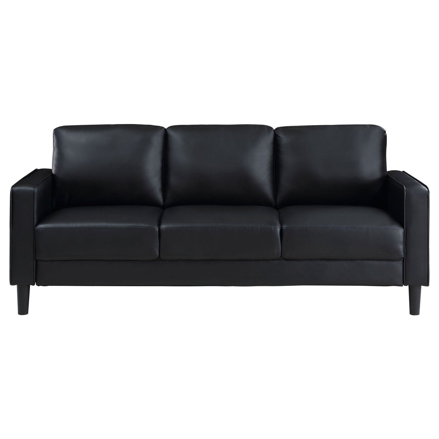 Weld 3 Piece Upholstered Track Arm Sofa Set - Black