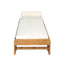 Daybed With Cushion & Pillow, Low Profile Design For Indoor / Outdoor Use - Cream / Teak
