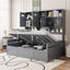 Daybed With All-In-One Cabinet And Shelf