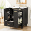 Bathroom Vanity With Sink, Deep Drawer And Pull Out Basket, Rectangular Design - Black