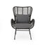 Modern Aesthetic Outdoor Rattan Accent Chair With Metal Legs