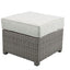 Salena - All Weather Wicker Patio Sofa & Ottoman With 2 Toss Pillows - Beige / Gray