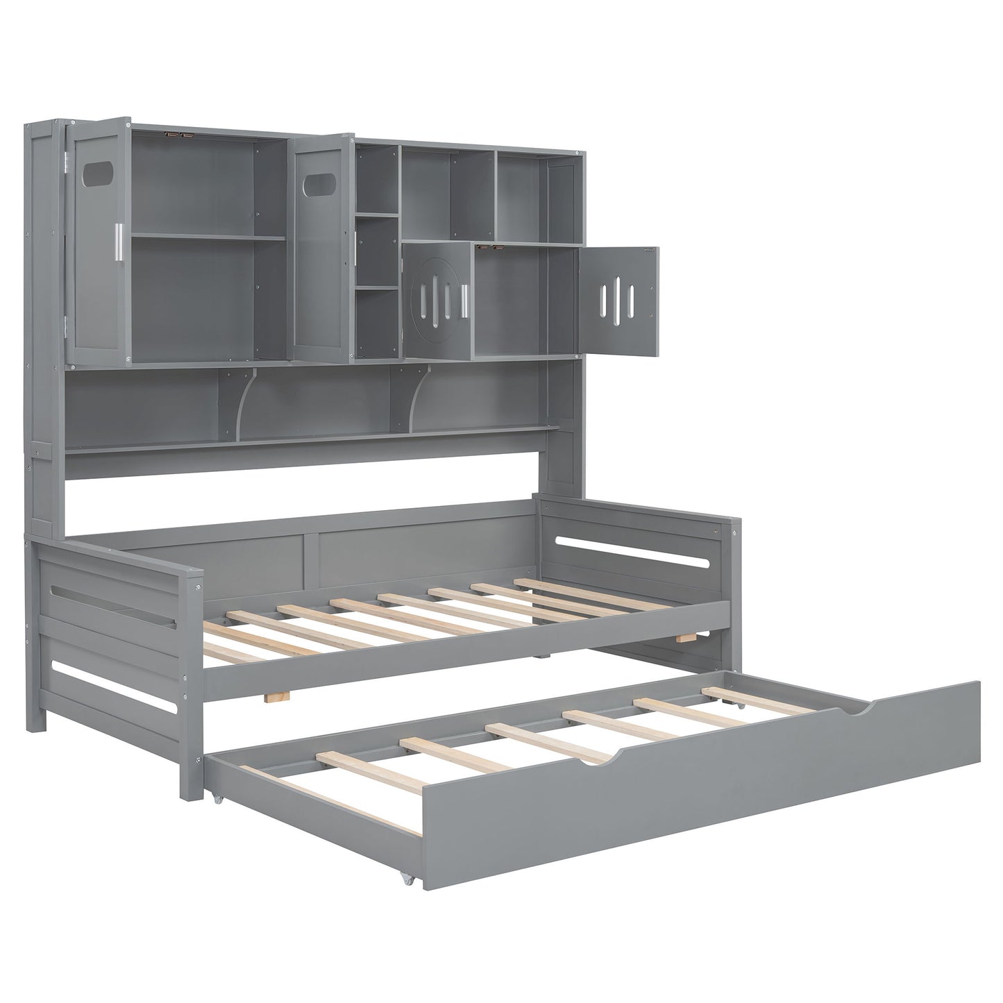 Daybed & All-In-One Cabinet And Shelf