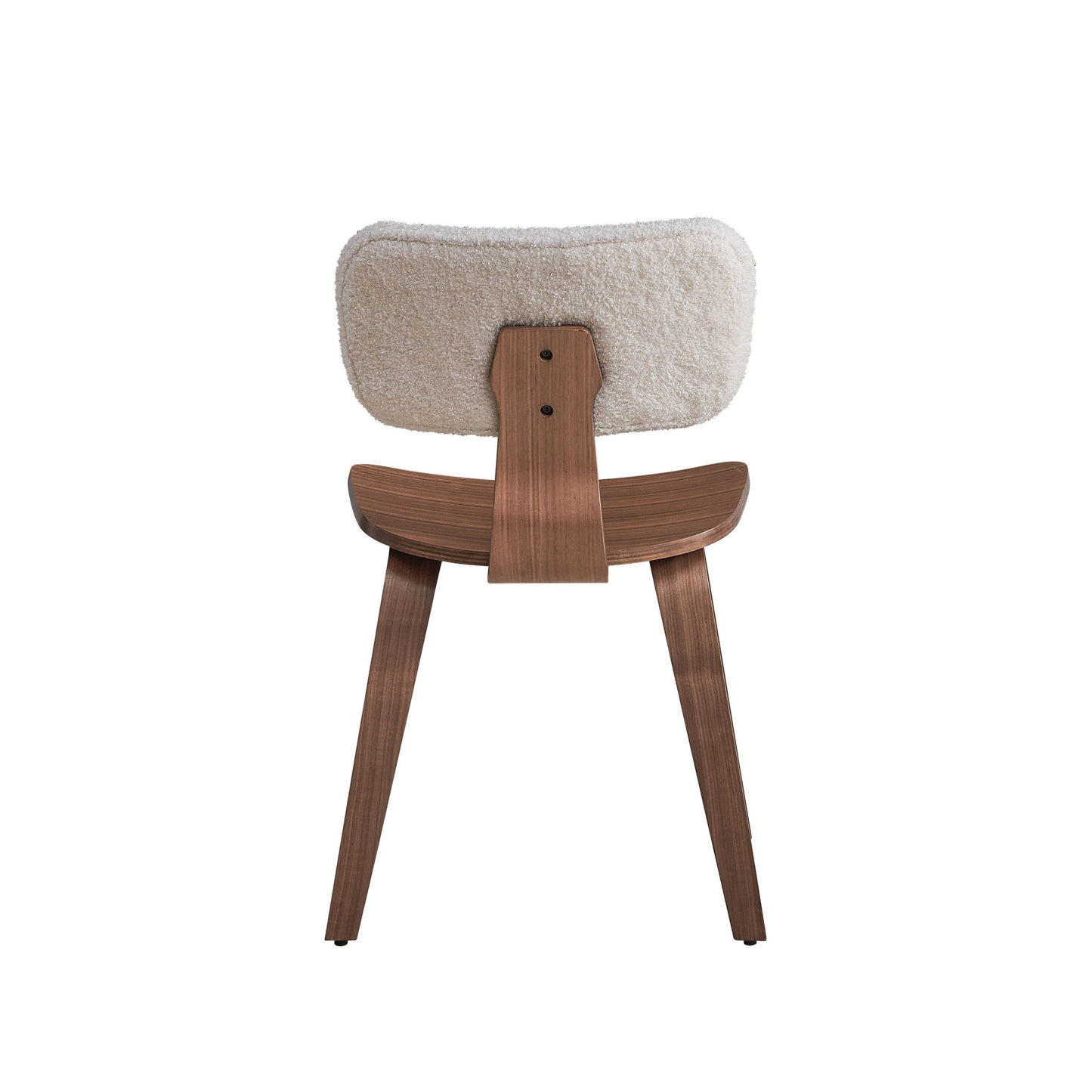 Casson - Boucle 7 Walnut Side Chair (Set of 2) - White / Walnut