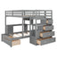 Bunk Bed With Desk, Drawers And Shelves