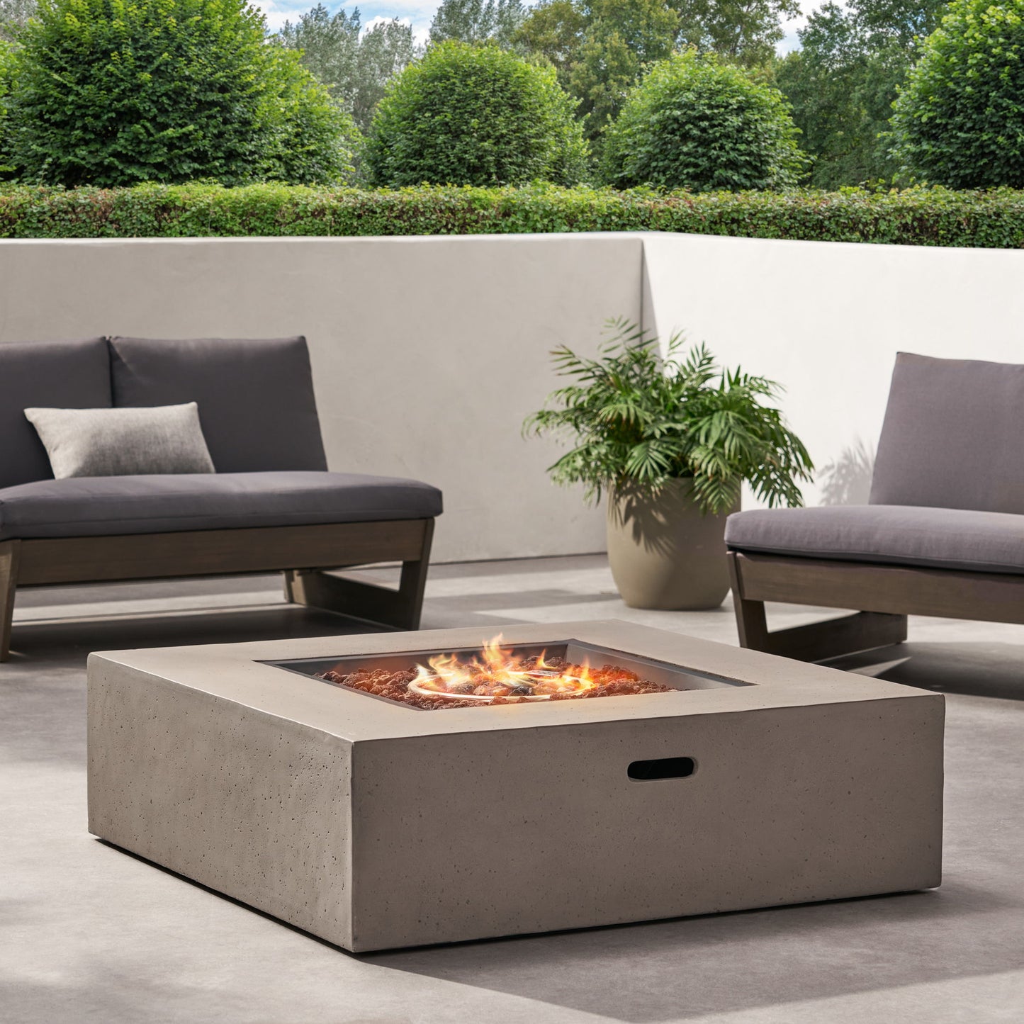 Modern 50, 000 Btu Square Fire Table With Propane Tank