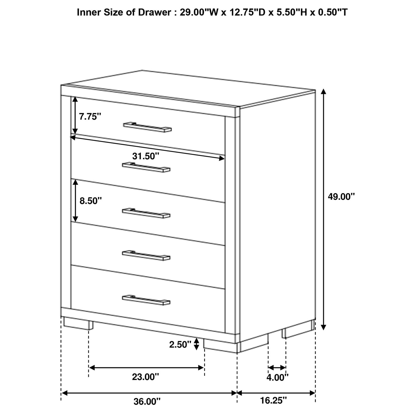 Polk - 5 Piece Queen Bedroom Set - Cappuccino