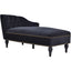 Velvet Chaise Lounge, Button Tufted Right Arm Facing Lounge Chair With Nailhead Trim For Living Room - Black