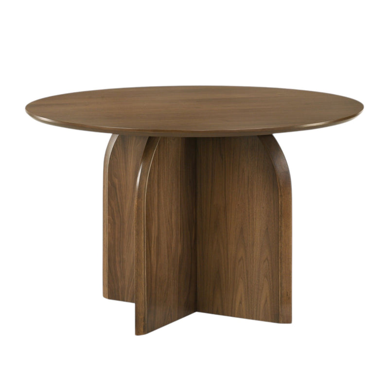 Delmon - Mesa de comedor redonda - Nogal oscuro