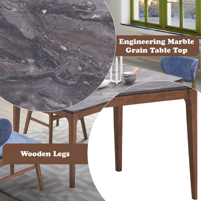 Bevis - Engineered Stone Top Dining Table - Walnut