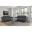 Oberle - Upholstered Sloped Track Arm Loveseat - Charcoal