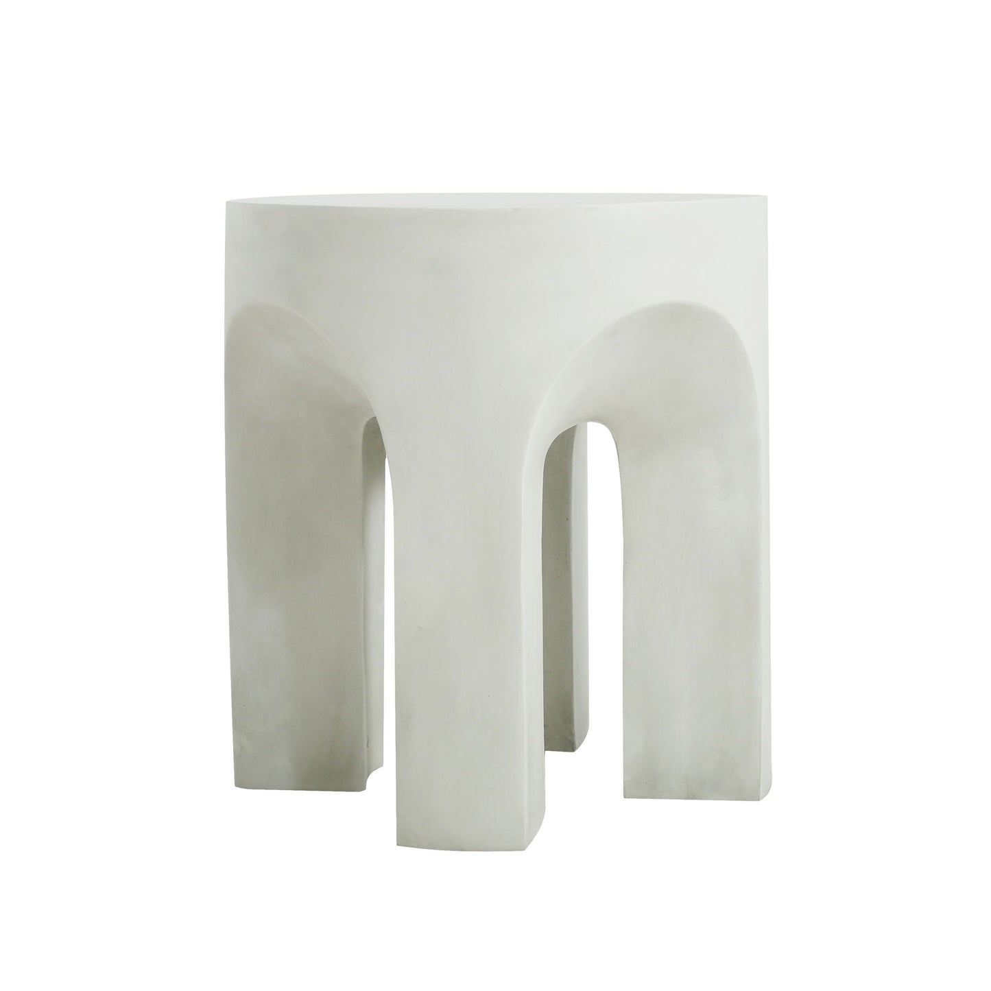 Outdoor Round Top Side Table / End Table, Living Room Accent Table - Antique White