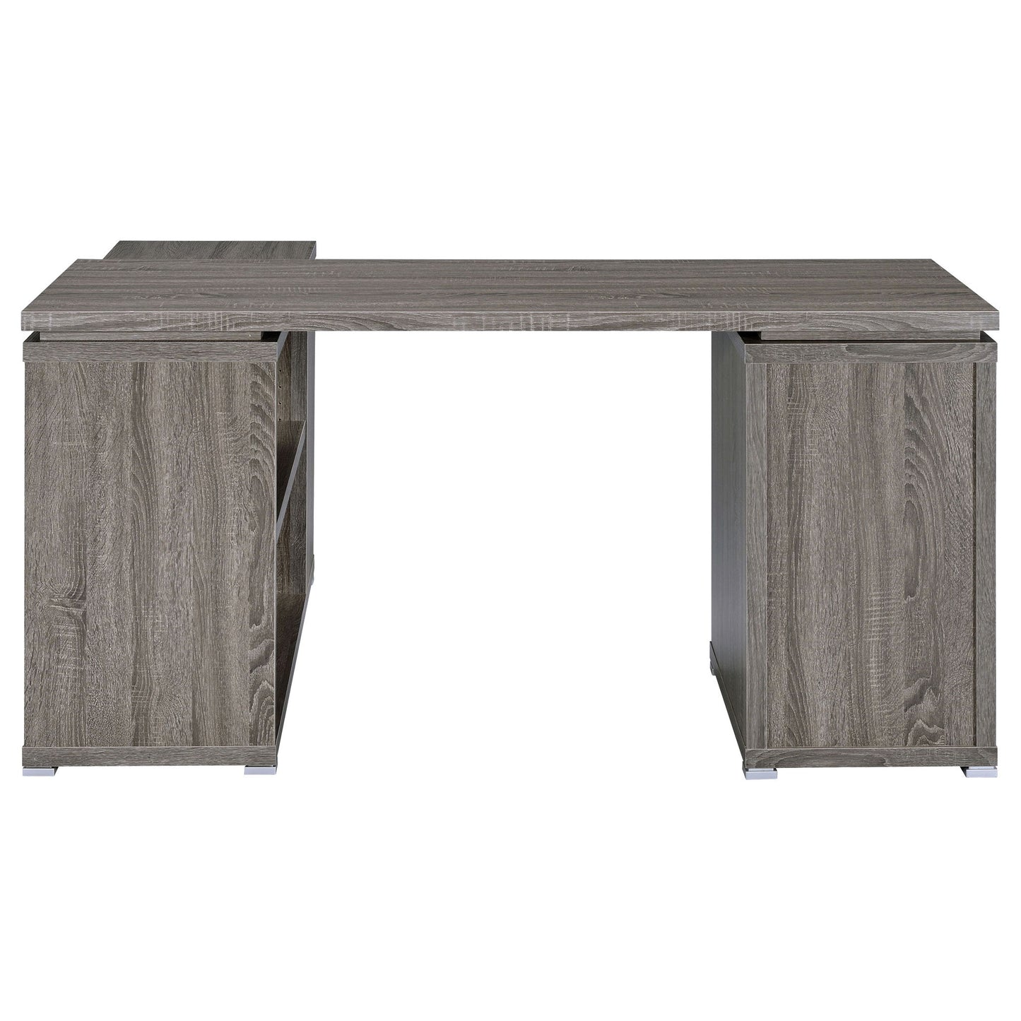 Tona - L-Shape Computer Desk With 3 Drawers And 5 Shelves