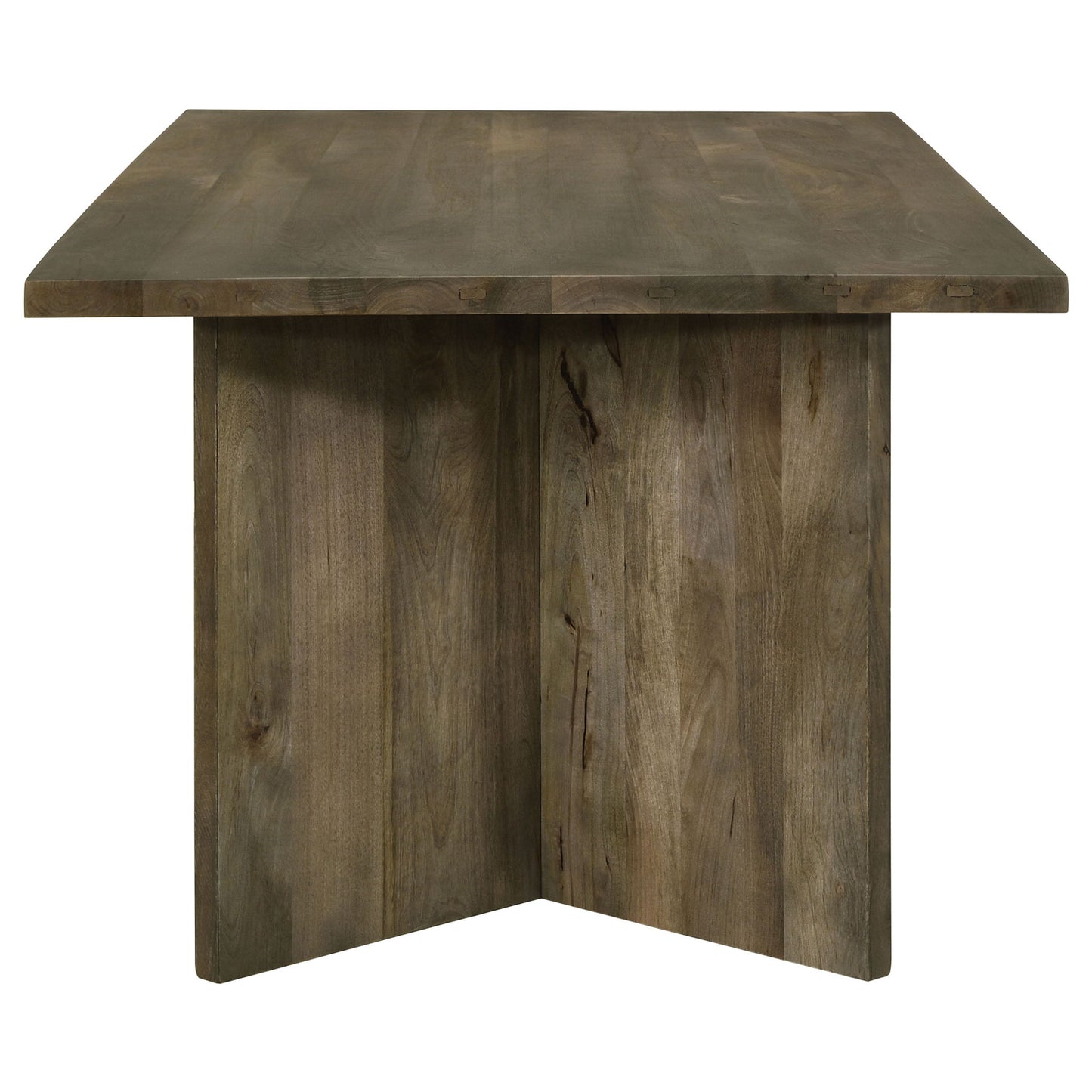 Roman - Rectangular Double V Leg Dining Table - Brown