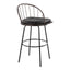 Riley - Claire Farmhouse Fixed Height Barstool With Swivel With Round Footrest (Set of 2)