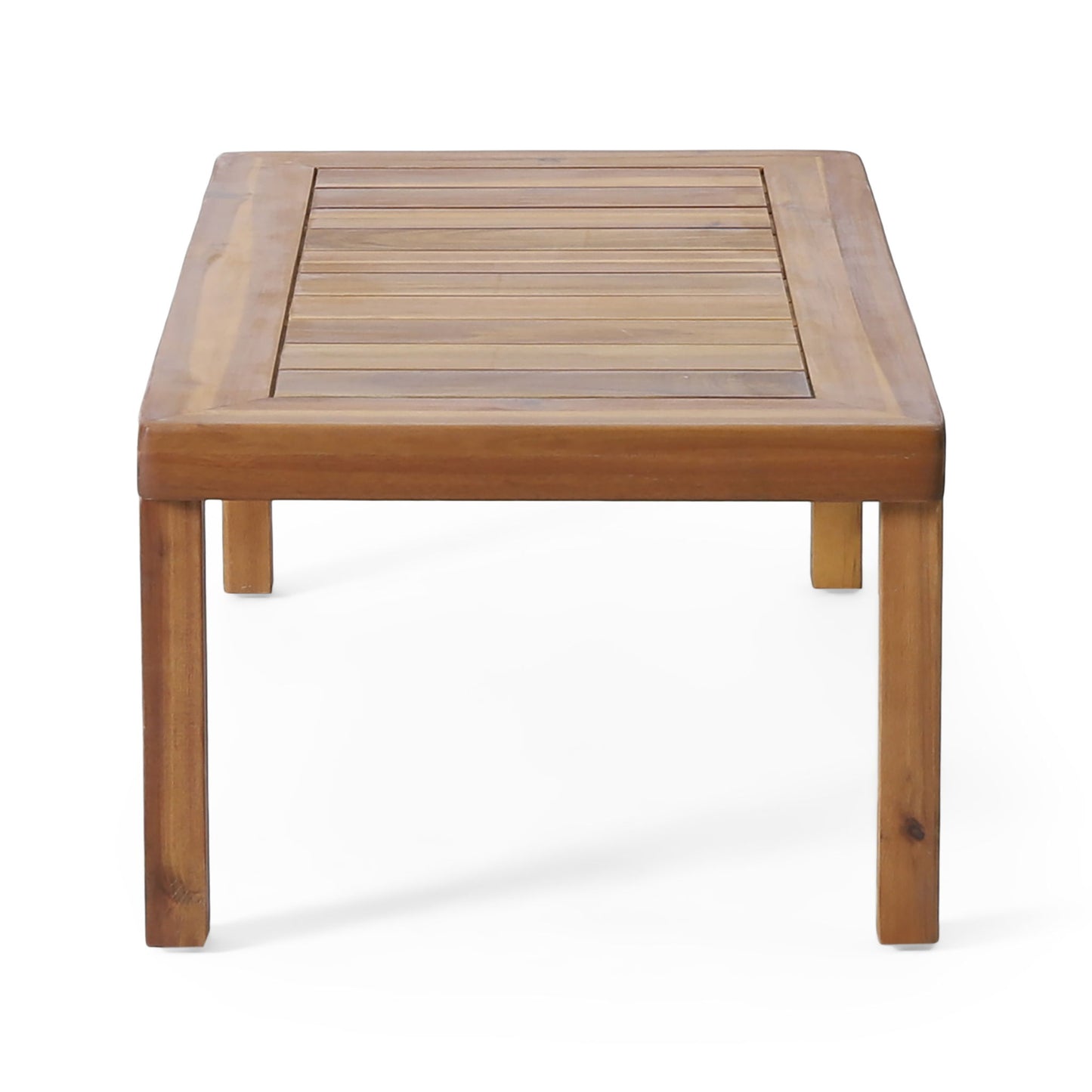 Acacia Wood Loveseat And Coffee Table Set With Cushions