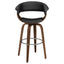 Swivel Bar Stool Elegant Design With Upholstery - Walnut