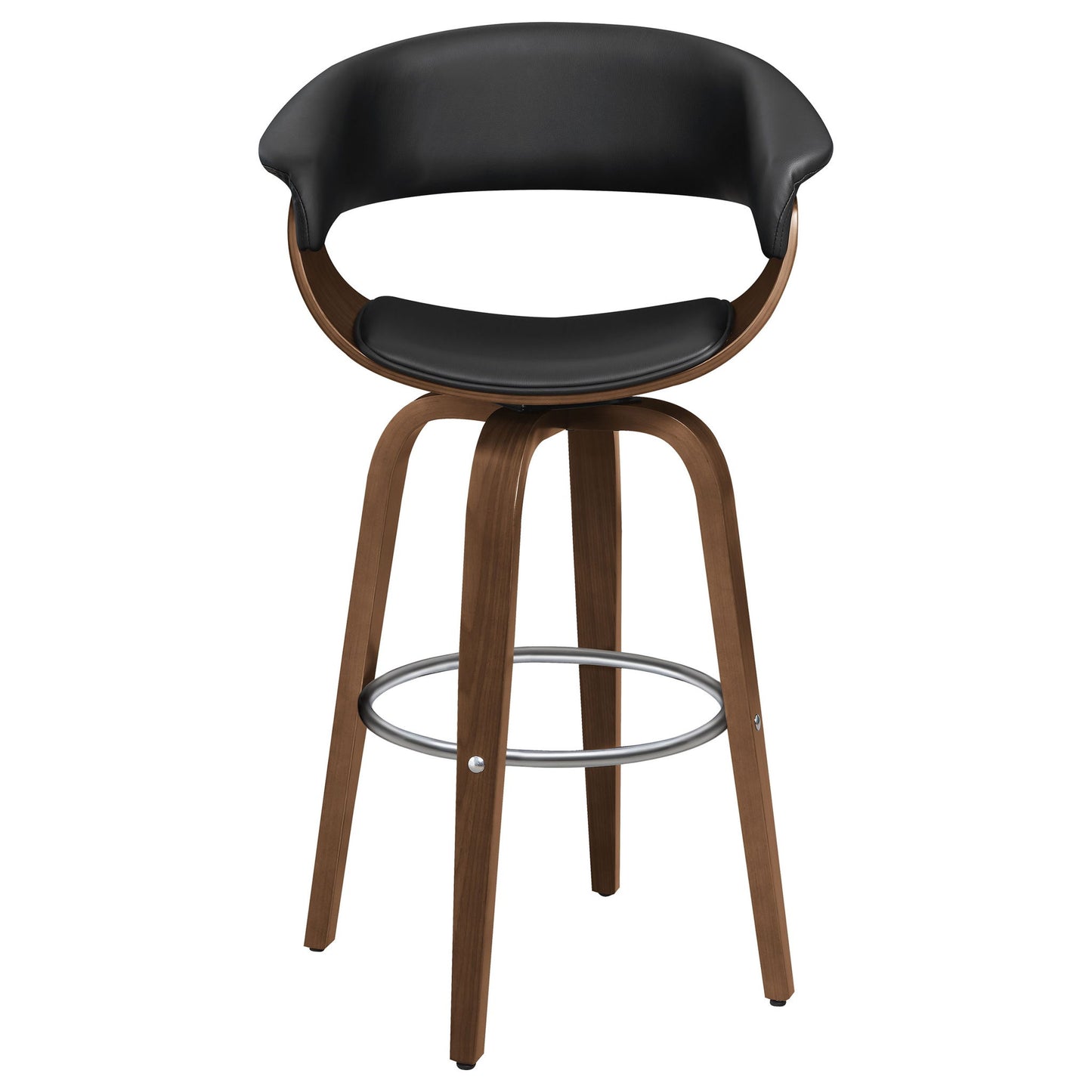 Swivel Bar Stool Elegant Design With Upholstery - Walnut