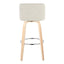Toriano - Contemporary, Fixed Height Barstool Swivel & Round Footrest (Set of 2)
